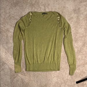 Banana Republic olive green sequined sweater